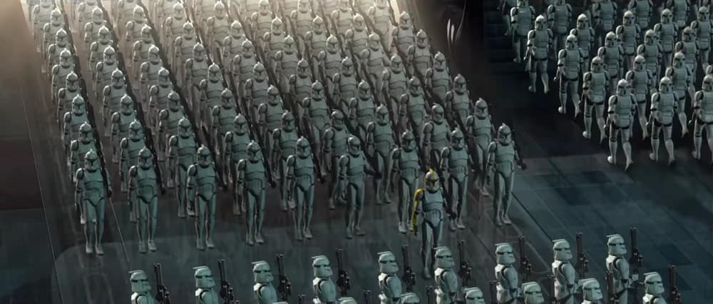 Clone troopers in a grid