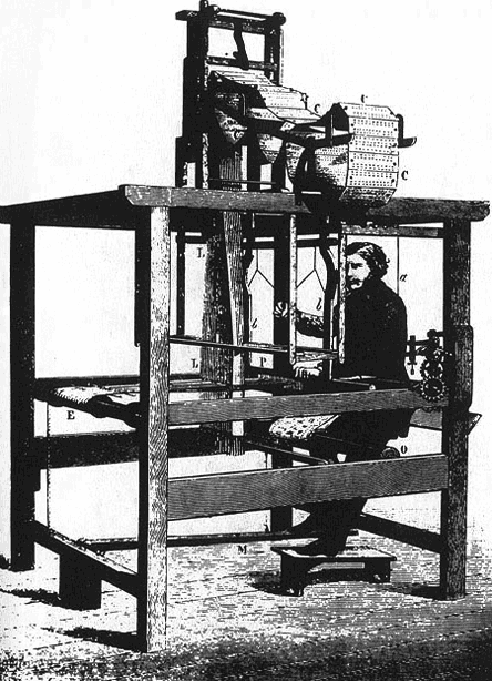 Jacquard-automated-punched-card-loom-early-artificial-intelligence